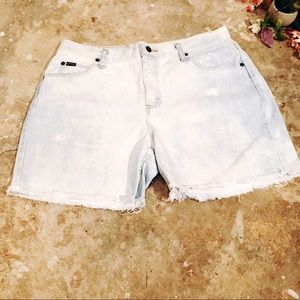 Vintage Bleached 90s Denim Boyfriend Shorts